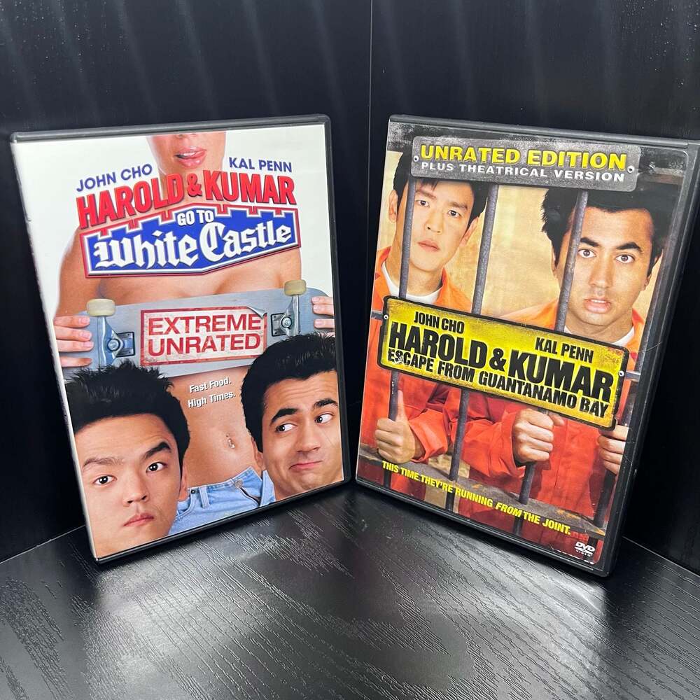 Harold & Kumar DVD Bundle Go to White Castle Extreme Unrated & Guantanamo Bay